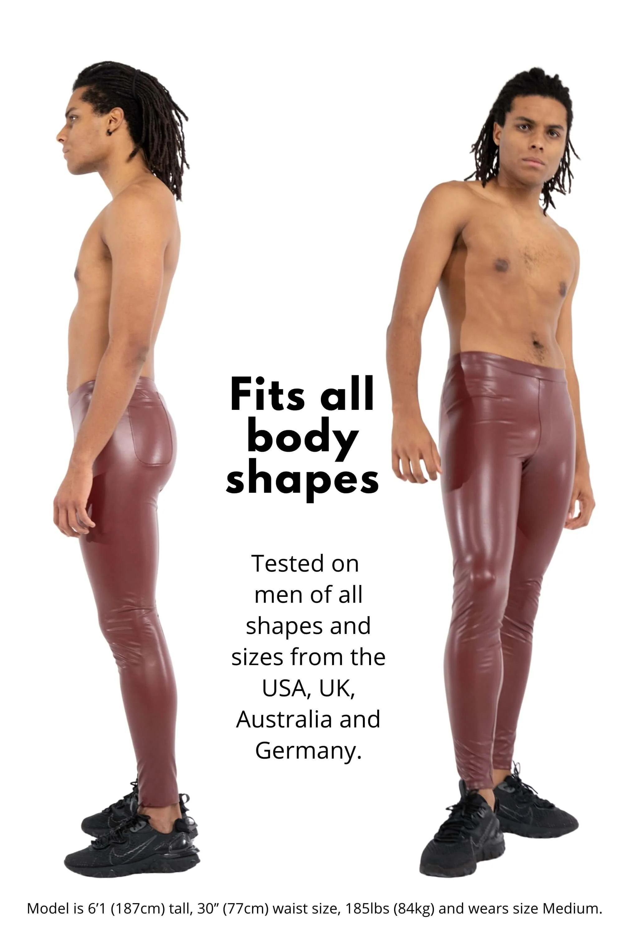 Bordeaux Faux Leather Meggings - Image 9
